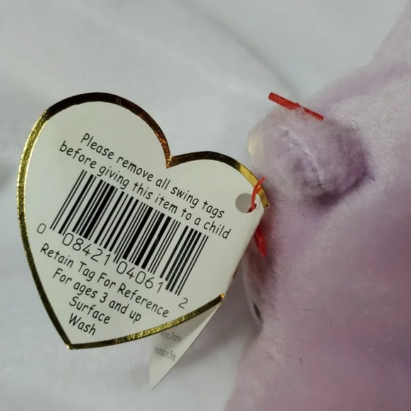 Happy the hippo, Ty beanie Babies Collect Mint Retired 1994 Purple Hippopotamus - Picture 6 of 7